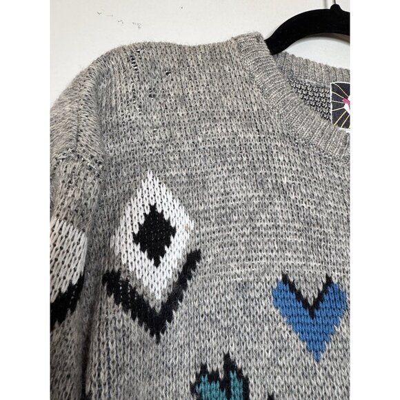 VTG 70s Tyrolia HEAD Pullover Ski Wool Sweater Men L Aztec Southwest Gray READ - Picture 7 of 15